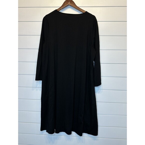NWOT Dainty Jewells 3X Dress Black Long Sleeve Knee Length Your Favorite Stretch - Picture 6 of 9